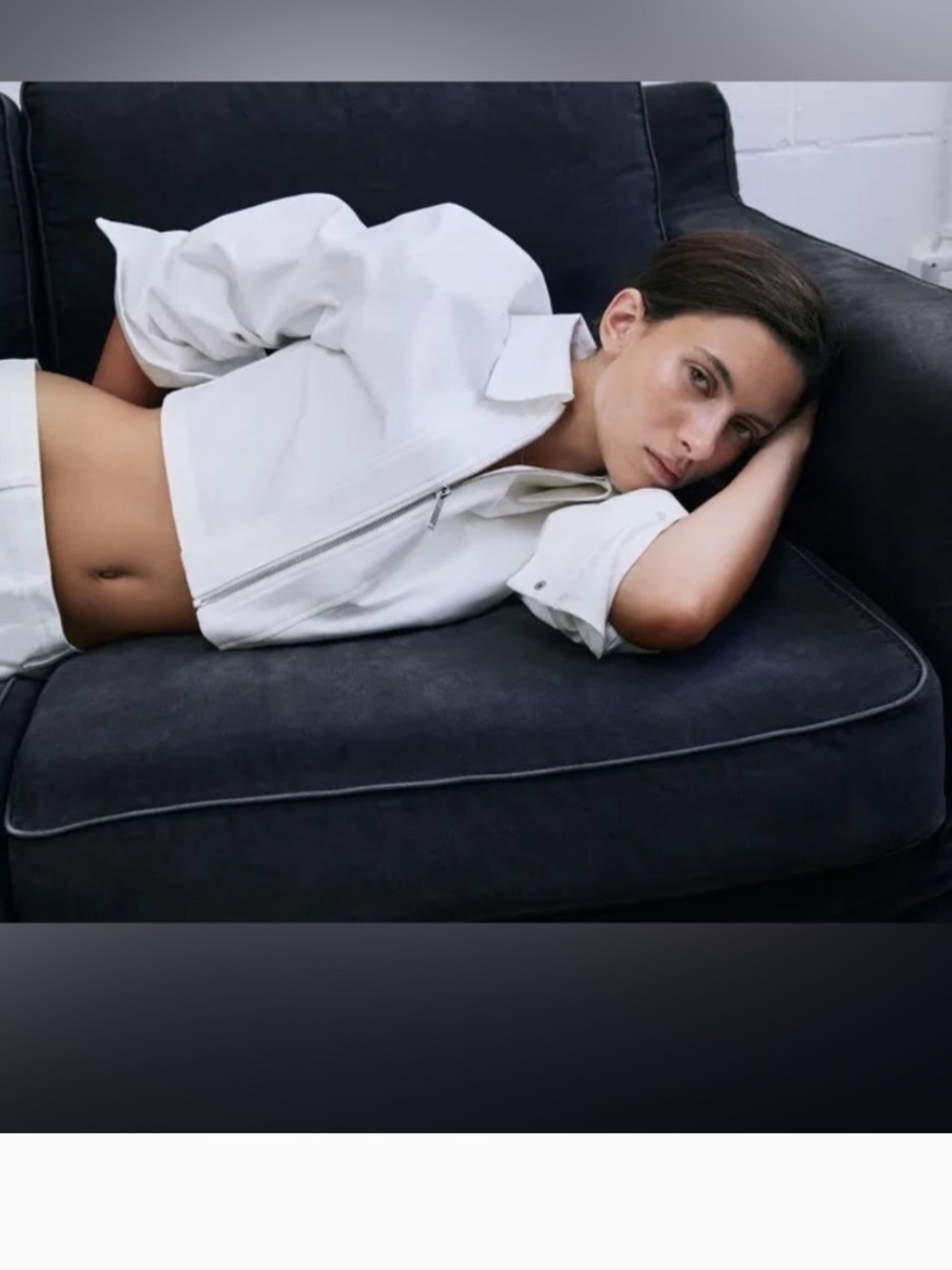 ZARA White Cotton Cropped Long Sleeve Zip Front Jacket Shirt.S 
🚨FIRM PRICE